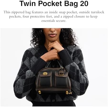 COACH The Originals Loved Leather Twin Pocket Bag 20 : Amazon.sg
