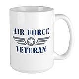 CafePress Air Force Veteran Large Mug Coffee Mug, Large Ceramic White Tea Cup, 15 oz.