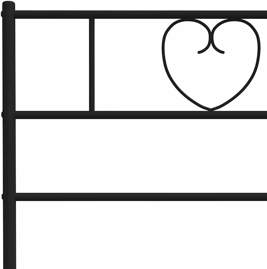 vidaXL Califonia King Metal Bed Frame with Headboard and Footboard, Under Bed Storage Space, Sturdy Steel Construction and Easy Assembly, Minimalist Style, Black, 12'' High, Without Mattress