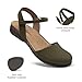 Athlefit Womens Closed Toe Sandals Comfort Casual Cork Footbed and Arch Support Flat Sandals Ivy Size 8