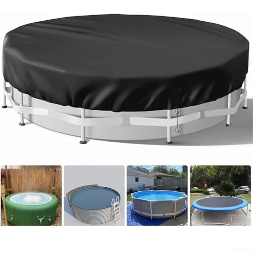 Bâche de protection ronde pour piscine hors sol Oxford 420D extérieure noire 4,6m