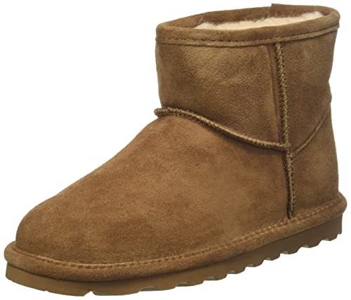 BEARPAW Alyssa Youth Hickory Size 5 | Youth 's Ankle Boot | Youth 's Slip On Boot | Comfortable Winter Boot