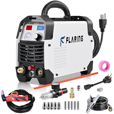 FLARING Plasma Cutter,65Amp Non-Touch Pilot Arc Plasma Cutter Machine 120V/240V Dual Voltage Plasma Cutters,1/2"(12.7mm) Clean Cut 4/5"(20mm) Severance Cut with Consumable Set Update 5th FC650DL Cover