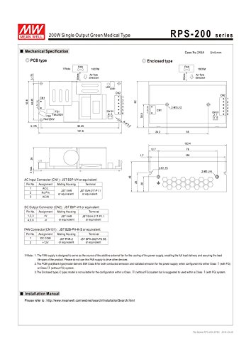 Fuente de alimentación médica MEAN WELL RPS-200-15 200W 15V miniatura 5