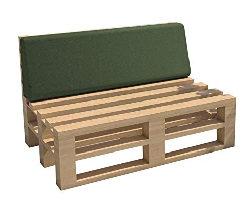 chilly pilley Cojín De Palets Hidrófugo Cojín De Jardín Cojín De Palets Cojín De Palets Interior Exterior Lavable Desenfundable Cojín De Asiento (Cojín Trasero 120x40x10/20, Verde Oscuro)