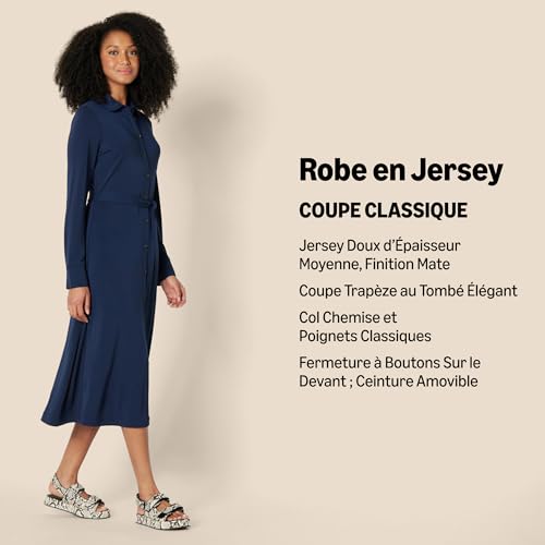 Robe mi-longue en jersey confortable pour affiner la silhouette coupe classique - 2