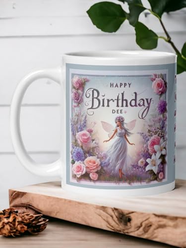 Image of Better Gift Flowers Happy Birthday Dee with Message Mug, Round Shaped Multicolor Themed Coffee Mugs, Mug for Gifting, Gifting Items for Family, Friends & Closed Ones
