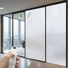 PDLC Switchable Smart Window Film, Electric Privacy Glass Film Clear to Opaque, Smart Tint Film for Home Office, Sliding Doors, Windows and Glass Partitions W20*L27.5