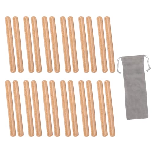 Baquetas rítmicas de madera de haya Zerodis con 24 piezas para educación musical infantil