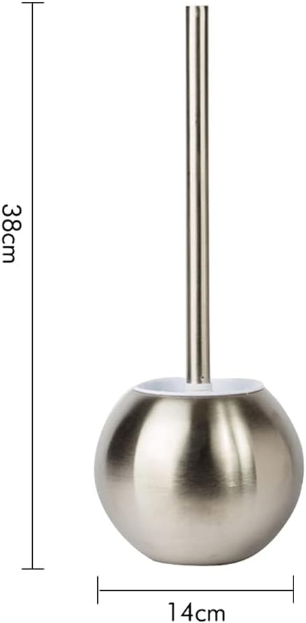 Toilet Brush and Holder Set, Toilet Brush 2 Pc Stainless Steel Toilet Brush Set Creative Round Colorful Toilet Bowl Brush with Holder Toilet Cleaning Brush Bathroom Cleaner Bathroom Toilet