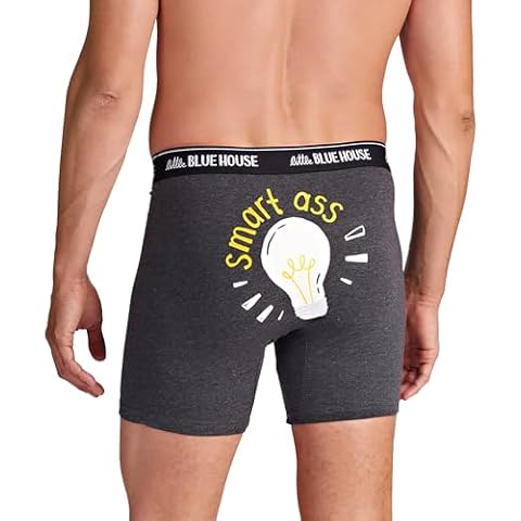 Little Blue House by Hatley Men's Funny Boxer Briefs, Smart Ass, X-Large Cover