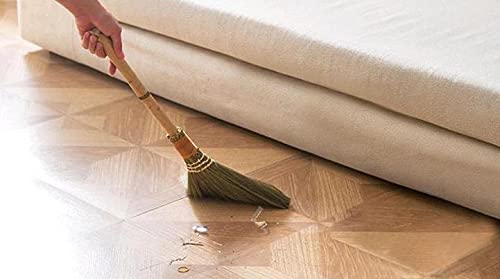 Cepillo de suelo de madera, cerdas suaves de mango corto, herramienta de barrido eficiente para limpieza del hogar, diseño multifuncional para un uso fácil