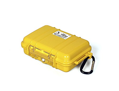 PELI 1020 Small Protective Watertight Case, IP67 Water- and Dustproof, 1L Capacity, Made in US, Yellow/Black Liner