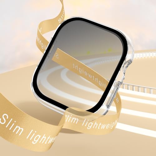 Image of Adorve 8-Pack Privacy Screen Protector for Apple Watch SE 44mm Case Series 6 5 4, Anti-Spy 9H Hardness Tempered Glass Film, Full Protective Face Cover, Slim Guard Bumper for iWatch 44 mm Accessories