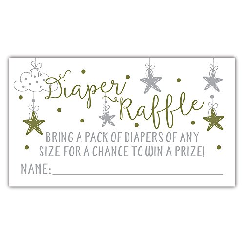 50 Twinkle Twinkle Little Star Diaper Raffle Tickets | Gender Neutral Baby Shower Game #TOP2