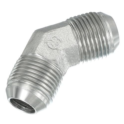 Image of PATIKIL Hex Reducing Nipple Connectors Pipe Adapter 7 /8 inch Male 37 Flare JIC x 7 /8 inch g Male 45 Adapter, Pipe Fitting Reducer Nipple Adapter Plated Steel Hydraulic Fitting