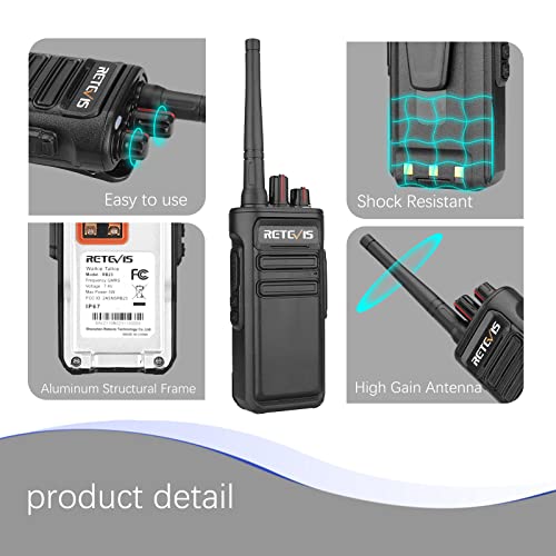 Retevis Rb23 Waterproof Walkie Talkies Adults (Ip67) With Earpiece And Mic Set(Ip66), High Power 2 Way Radios Long Range, Durability, With 6 Way Multi Gang Charger (6 Pack) #TOP6