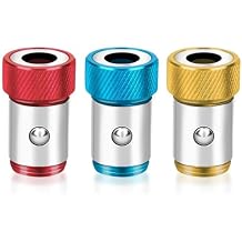 3pcs Removable Screwdriver Bits Magnetic Ring Screw Catcher Holder Metal Strong Magnetizer for 1/4 Inch Hex Shank Double End Screwdriver Bits