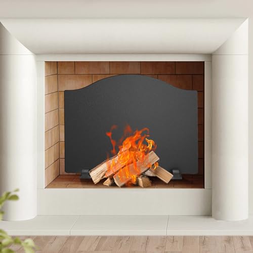 IGOHEALS Firebacks for Fireplace 24Inch- Iron Fire Place Back Plates with Feets, Fireplace Refractory Panels, Fireplace Heat Reflect Wall Protection by IGOHEALS - Image 6