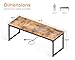 Coleshome 71 Inch Computer Desk with USB Ports, Large Office Desk, Long Study Student Writing Desk, Rustic Brown