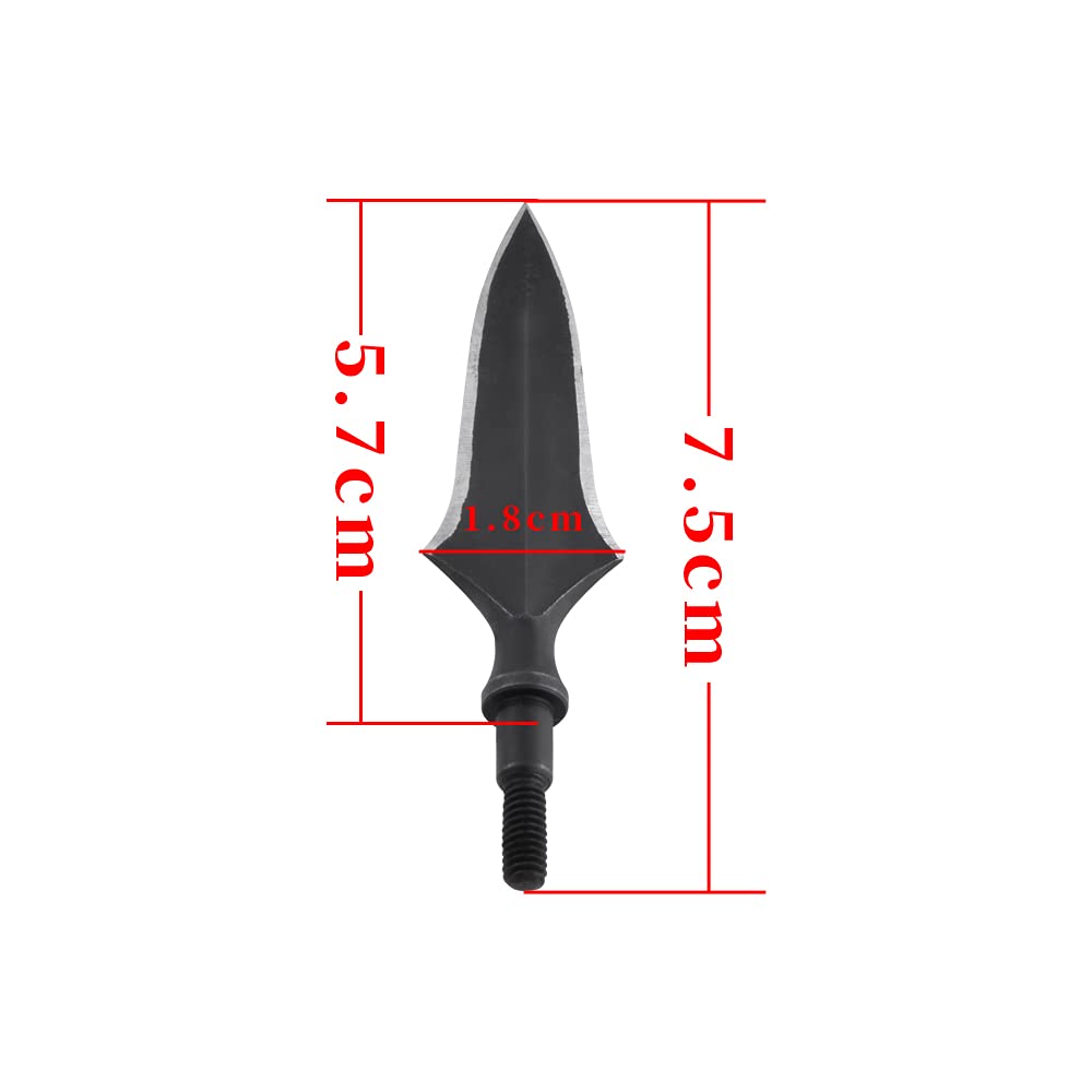 6/12pcs Punta di Freccia Caccia di Tiro con L'Arco Punte da Tiro 200 Grano Avvitare la Freccia Punte della Freccia Broadheads di Caccia Arrow Point per Arco Ricurvo e Composto