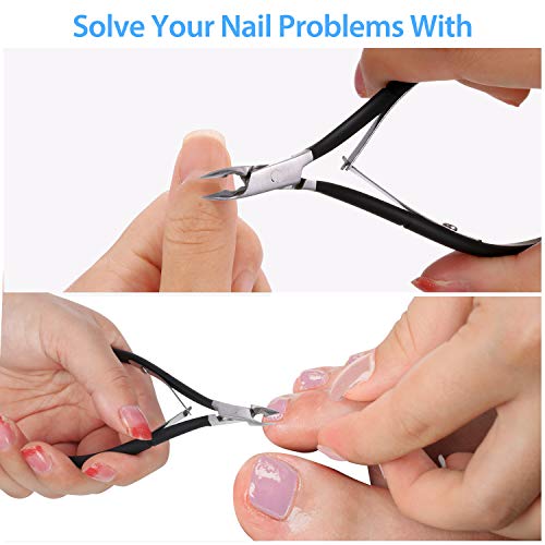 3 Packs Cuticle Cutter Cuticle Nippers Pointed Blade Cuticle Trimmer Stainless Steel Nail Clippers Manicure Tool For Fingernails No Cuticle Pusher (Black) #TOP3