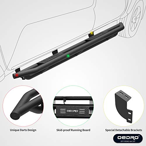 Oedro 6" Running Boards Replacement For 2007-2021 Toyota Tundra Double Cab, Textured Black Side Step Nerf Bars #TOP7