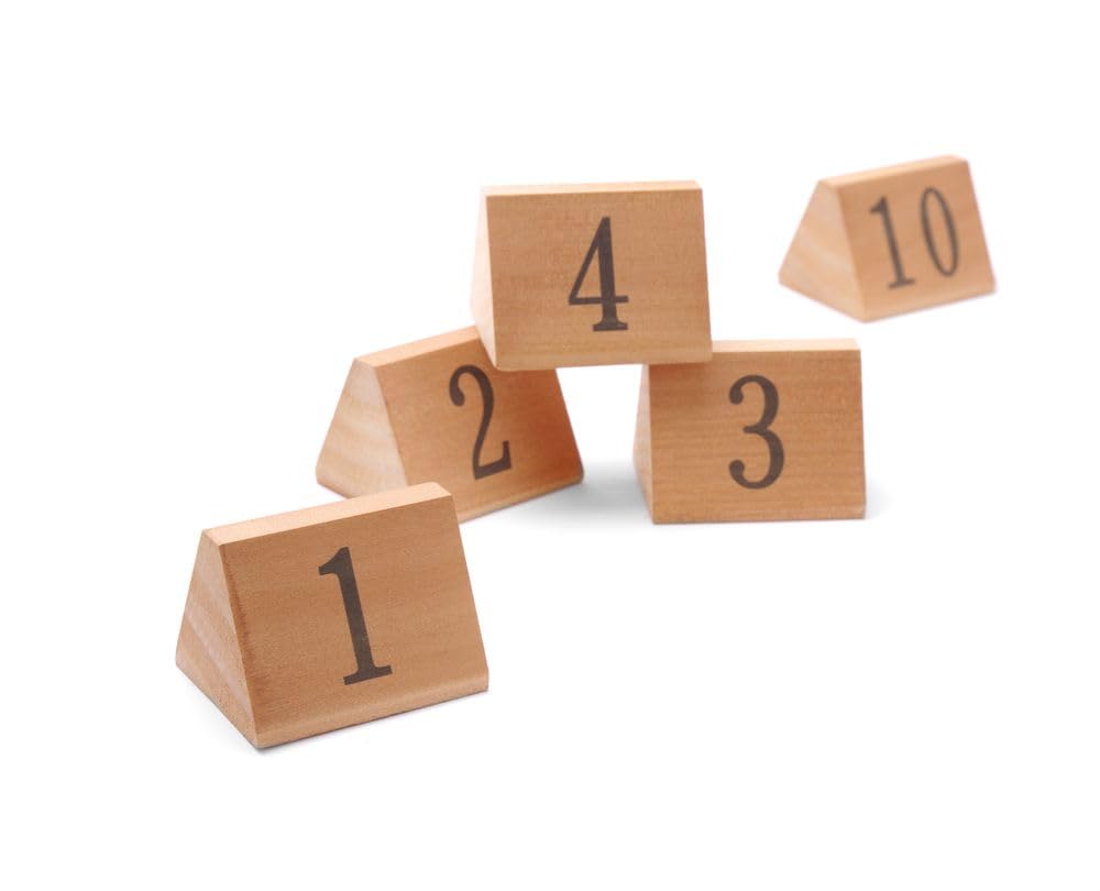 HENDI Indicadores de número de mesa - Números 1-10 - 55x48x(H)44 mm