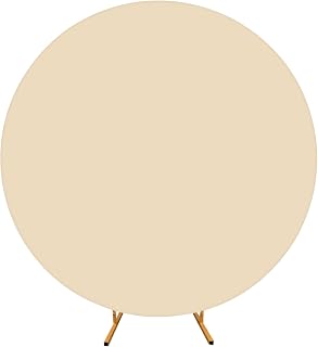 Lidzopas Cubierta de fondo de arco, cubierta redonda de color sólido, soporte de arco redondo con cremallera inferior para fiesta de cumpleaños, ceremonia, decoración de banquetes, color blanco