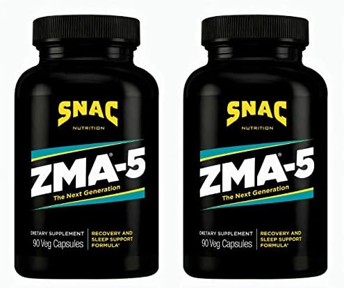 SNAC ZMA-5 Sleep Aid Supplement, Promote Muscle Recovery & Growth, Immune Support, & Restorative Sleep with Zinc, Magnesium & 5-HTP, Post Workout, Before Bed ZMA Supplements 180 Count (2 Pack)