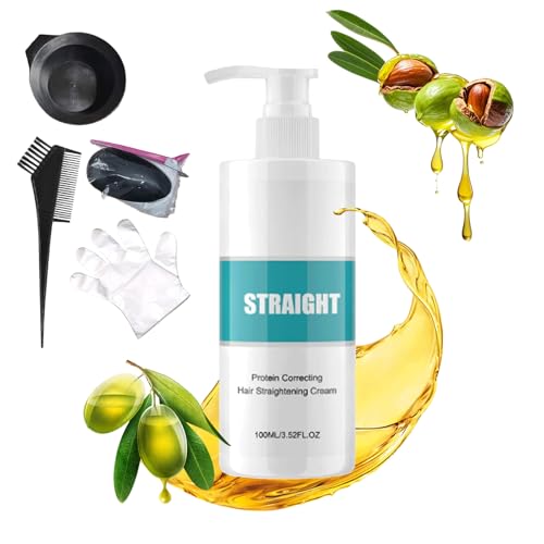 Protein Straight Bond for Hair Brazil, 12 Weeks of Home Use Professional Straightening for Straighter, Softer and Shinier Hair, All Hair Types (1PCS, 100mg)