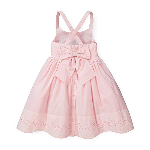 Hope & Henry Girls' Sleeveless Special Occasion Sun Dress With Bow Back Detail And Embroidery Light Pink #TOP6