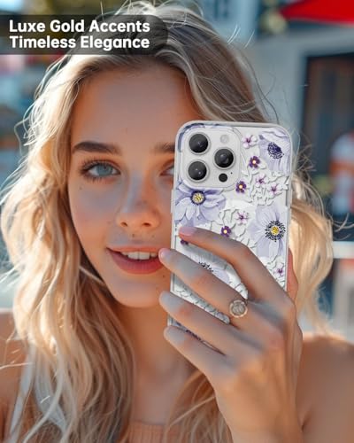Coque iPhone 16 Pro Max SCORPIFY transparente et violette compatible MagSafe