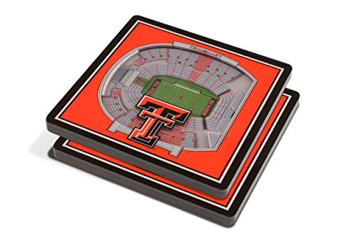 YouTheFan NCAA Texas Tech Red Raiders 3D StadiumView Coasters - Jones AT&T Stadium 4" x 4"