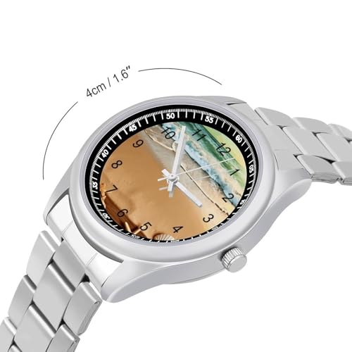Minimalist Stainless Steel Band Watch for Man, Business Wristwatch