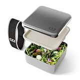 monbento   Lunch Box Adulte Sense L Noir Onyx   Boite Repas 1 L Métal   Bento Acier Inoxydable Hermétique Compatible avec Four & Micro Ondes   Sans BPA   Idéal pour Meal Prep/Bureau
