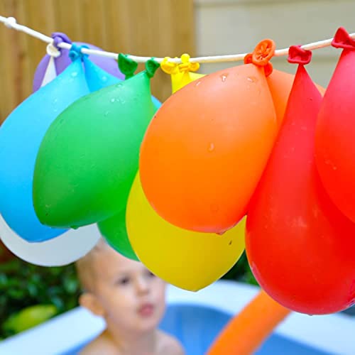600 Pack Water Balloons Refill Kits Eco-Friendly Latex Water Bomb Balloons for Summer Splash Fun Fight Games with 2 Hose Nozzles Refill Kits - Thumbnail 5