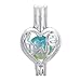 10pcs Love in Heart Pearl Cage Bright Silver Beads Cage Locket Pendant Jewelry Making--For Oyster Pearls, Essential Oil Diffuser, Fun Gifts (Love in Heart)