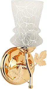 40W Round Royal Glass Fancy Light Wall lamp with Metal Fitting and All Fixture- white-Electric