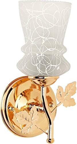 40W Round Royal Glass Fancy Light Wall lamp with Metal Fitting and All Fixture- white-Electric