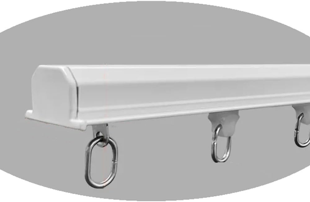 Embedded Ceiling Curtain Track Hidden Ceiling Track for Curtains, Curtain Rail System Invisible Ceiling Track Set with Silent Rollers, White/Black (Color : White, Size : 240cm)