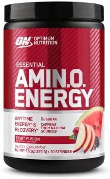 Optimum Nutrition Amino Energy - Pre Workout with Green Tea, BCAA, Amino Acids, Keto Friendly, Green Coffee Extract, Energy Powder - Fruit Fusion, 30 Servings
