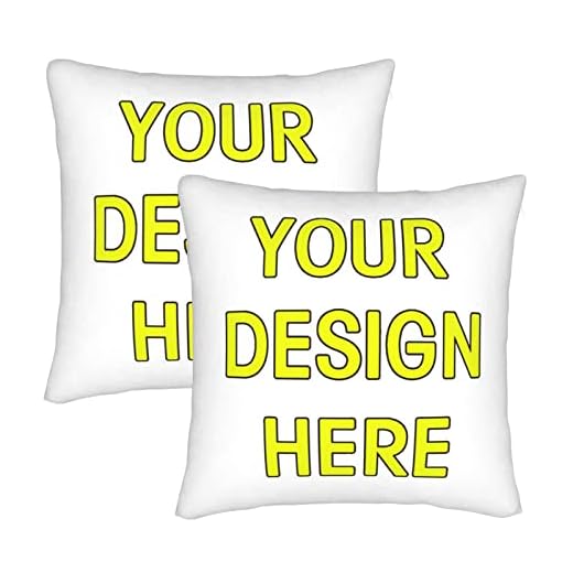 Designa ditt eget foto 2 delar örngott tvåsidigt tryckta kuddöverdrag anpassad bomull prydnadskudde fodral dekorativt kuddöverdrag för soffa eller soffa 45 cm x 45 cm