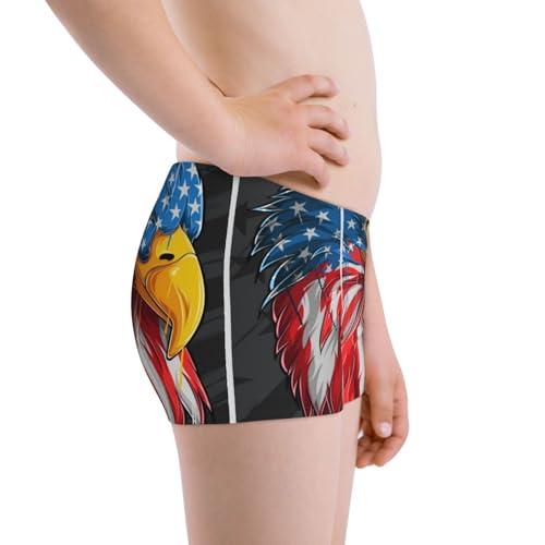 Boys' Cotton Boxer Brief Soft Underwear-Eagle Head With American Flag2