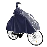 Regenponcho Fahrrad Damen & Herren Blau – Wasserdichtes Regencape XXL Unisex mit Kapuze & Sichtfenster, Atmungsaktiv, Reflektorstreifen für Nachtfahrten & Outdoor