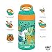 Zak Designs 16oz Riverside Kids Water Bottle with Spout Cover and Built-in Carrying Loop, Made of Durable Plastic, Leak-Proof Water Bottle Design for Travel (Dino Camo & Safari, Pack of 2)