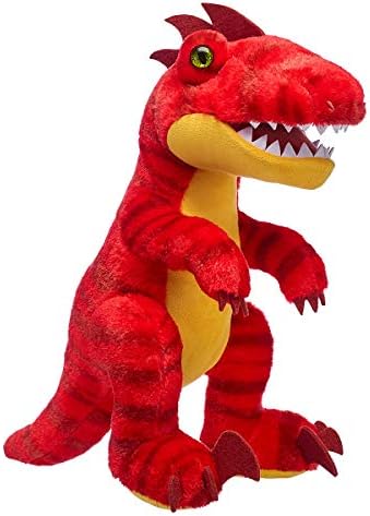 red stuffed dinosaur