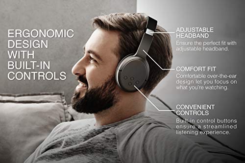 Brookstone Airphones Wireless Rf Over Ear Headphones With Wireless Transmitting Audio/Charging Dock, 10 Hrs Playtime, Deep Bass 40Mm Driver, Comfortable Ear-Pads, For Tvs, Phones #TOP3