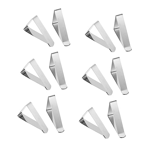 Ciieeo 12 Pinzas para Manteles De Acero Inoxidable Sujetamanteles Fijador para Mantel