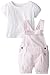 U.S. Polo Assn. Baby Girls' Seersucker Shortall with Jersey Top